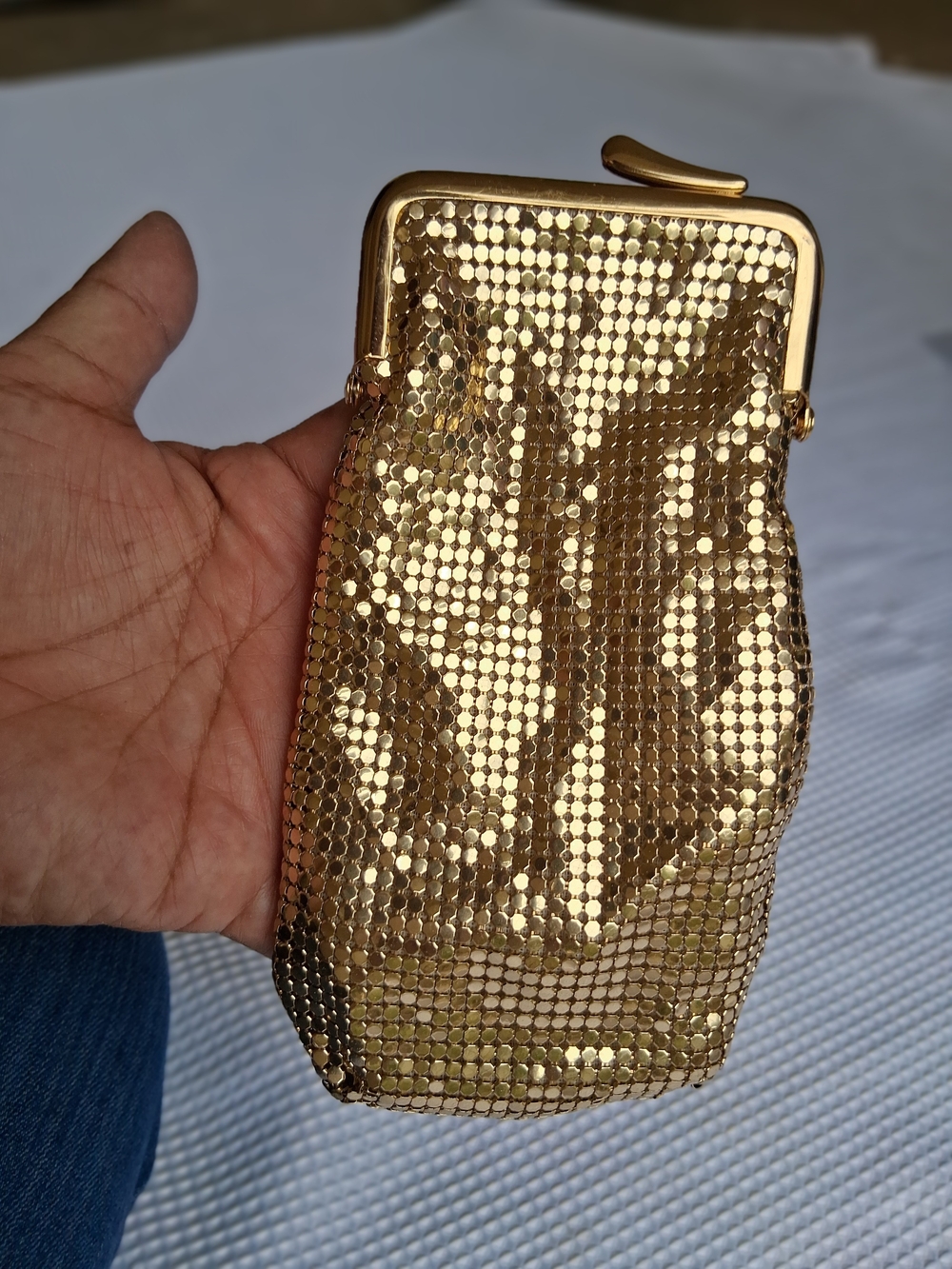 Whiting & Davis Vintage Gold Mesh Evening Coin Pouch -